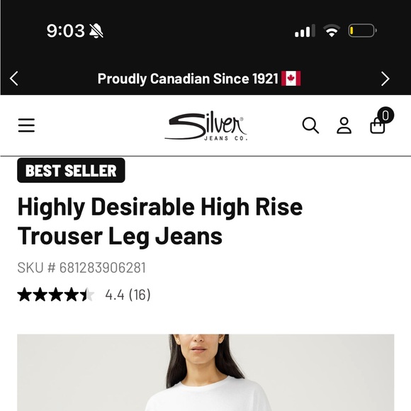 Silver high rise highly desirable trouser jeans 30x33l - Picture 3 of 6